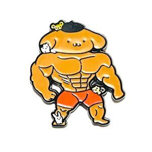 Hello Kitty Buff Pompompurin Sanrio Fan Made Funny Enamel Pin Lapel Pin